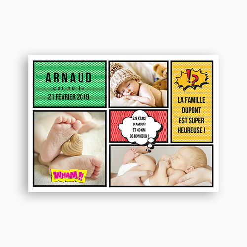 Un style "BD" rigolo pour les parents qui ont envie d'un peu d'originalité